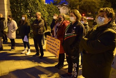 Un moment de la concentració de protesta a l'atac rus sobre Ucraïna.