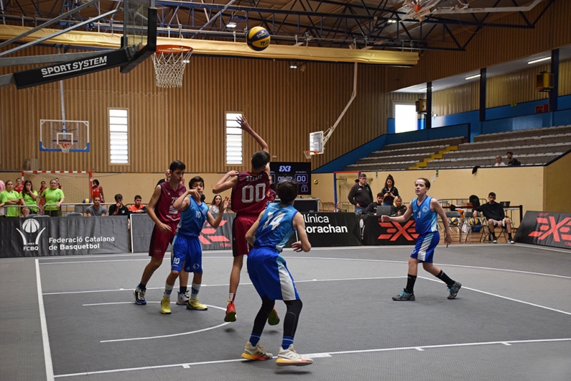 Un moment de la jornada final del Campionat de Catalunya de Bàsquet 3x3.