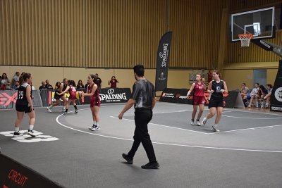 Un moment de la jornada final del Campionat de Catalunya de Bàsquet 3x3.