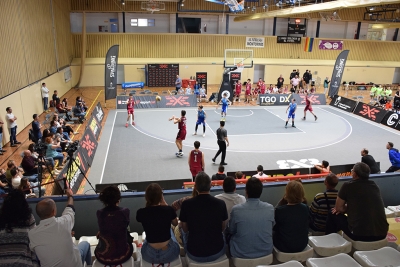 Un moment de la jornada final del Campionat de Catalunya de Bàsquet 3x3.