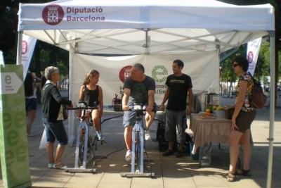 Bicicletes generadores d'energia. (imatge: Diputació de Barcelona)