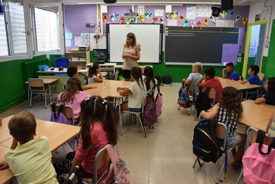 Una de les classes de l'Escola Sant Sadurní.	