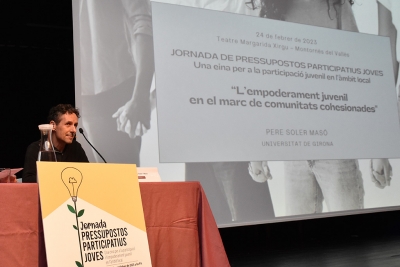 Ponència: “L’empoderament juvenil en el marc de comunitats cohesionades”, del Dr. Pere Soler i Masó