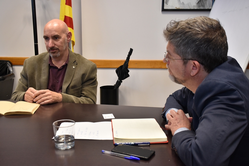 L'alcalde, José A. Montero, i David Agustí, director general dels Serveis Territorials a Barcelona del departament de la Presidència de la Generalitat