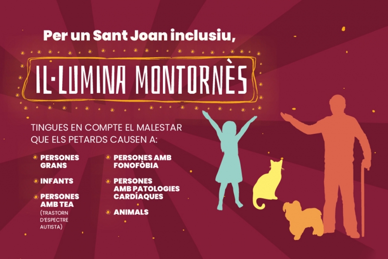 Imatge de la campanya "Per un Sant Joan inclusiu, il·lumina Montornès".