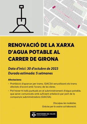 Afectacions per les obres al carrer de Girona.