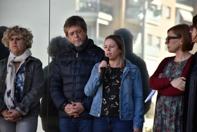 Un moment del parlament de la regidora de Feminisme i Diversitats, Natàlia Segura