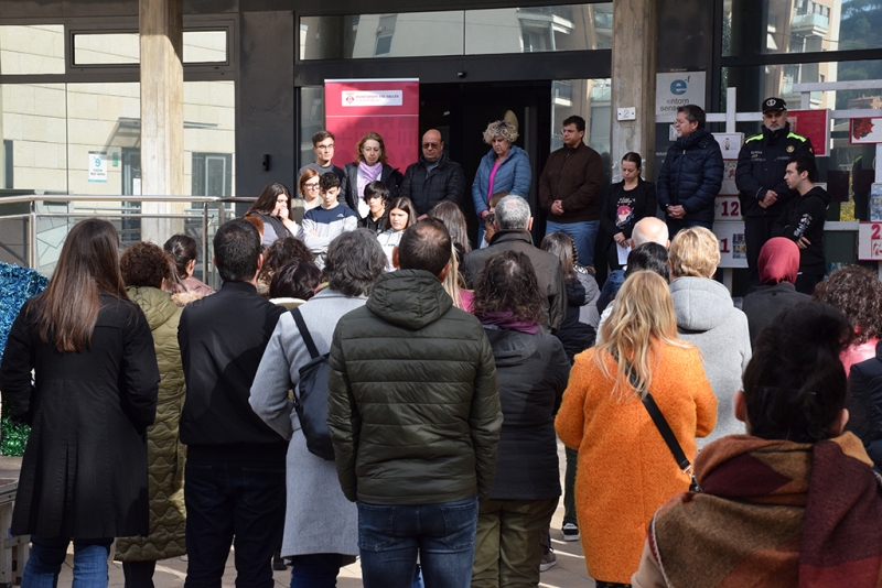 Un moment de l'acte institucional del 25N a l'Ajuntament.