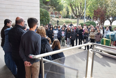 Un moment de l'acte institucional del 25N a l'Ajuntament.