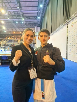 Genís Lacueva amb la coach María López Pintado. (imatge: CK Montornès)