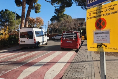 Un dels punts afectats pels treballs de pintura viària.