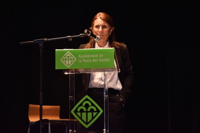 Intervenció de la vicepresidenta de la Federació Catalana d'Atletisme, Pilar Mínguez.