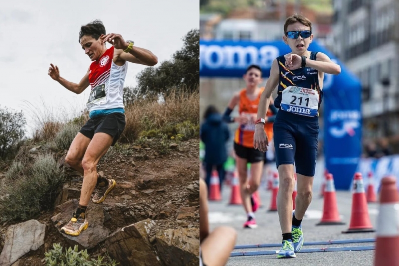 Eli Gordón (esquerra) i Lucas Petidier (dreta). Imatges: Gerard Campderros i Club Atletisme Montornès.