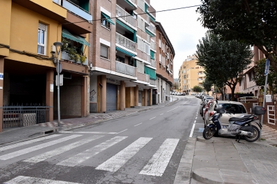 Vista del tram afectat de l'av. de Mare de Déu de Montserrat des de l'av. de l'Onze de Setembre