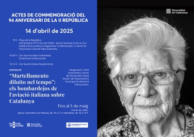 Imatge de l'exposició “Martellamento diluito nel tempo” i dels actes del 14 d'abril a Montornès