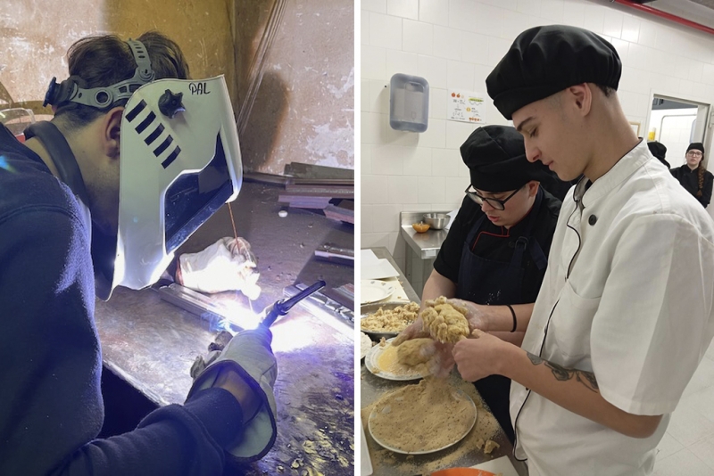 Cursos d'Auxiliar de Fabricació Mecànica i d'Auxiliar de Restauració i Cuina al PTT de Montornès. (imatges: PTT)