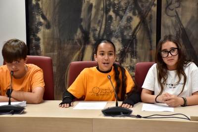 Un moment de la roda de premsa del Consell d'Infants.