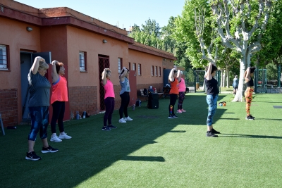 Un moment de la sessió de Mou-te al recinte de les pistes de pàdel.