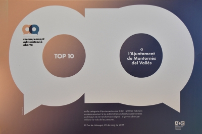 Distintiu atorgat a l'Ajuntament de Montornès del Vallès. 