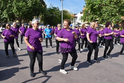 Un moment de l'exhibició de balls en línia.