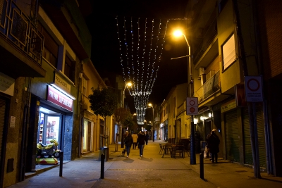 Cortina de llums al carrer Major.