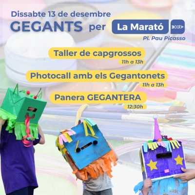 Cartell de la jornada "Gegants per La Marató de 3Cat".