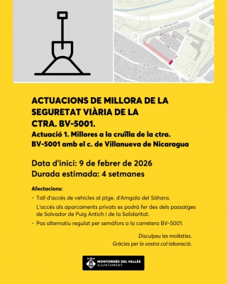 Cartell d'afectacions de les obres.