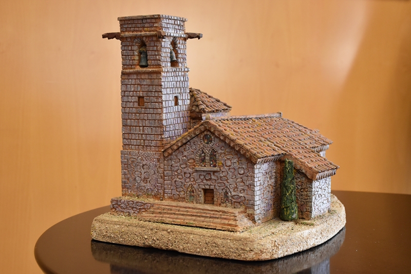Maqueta de l'Església de Sant Sadurní creada per Isidre Julià i Roig.