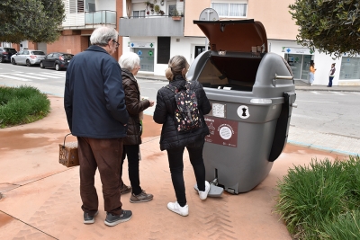Contenidor per fer proves al punt d'informació de la Carpa Polivalent El Sorralet.