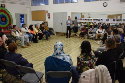 Intervenció de l'alcalde, José A. Montero, al taller participatiu de l'Escola Marinada.