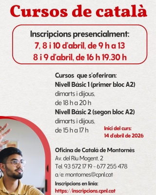 Informació sobre la inscripció als cursos que l'Oficina de Català ofereix al municipi.