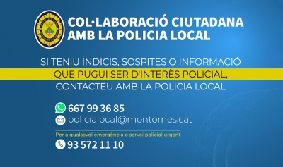 Destacat col·laboració Policia Local
