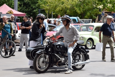 La trobada va comptar amb la participació d'una sidecar.