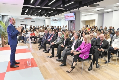 Un moment de la visita a la seu de Henkel. (Imatge: Henkel)