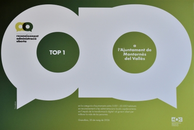 Distintiu atorgat a l'Ajuntament de Montornès del Vallès.