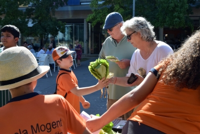 La cooperativa L'àvia del Mogent, de l'Escola Mogent, va vendre verdures del seu hort.