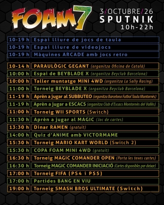 Programa d'activitats del FOAM 7.