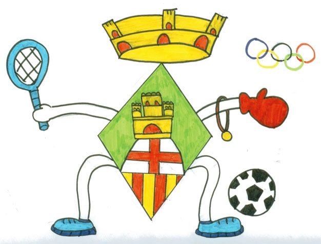 Dibuix guanyador del Concurs de la I Olimpíada Escolar de Secundària. Obra de Sofia Taboada (1r B IES Montornès)
