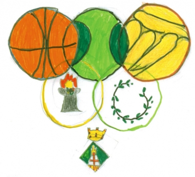 Dibuix guanyador del Concurs de la II Olimpíada Escolar de Primària. Obra d'Ander Pardo (6è A CEIP Can Parera)