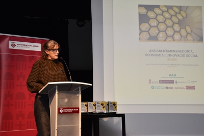 Presentació de l’Anuari d’Emprenedoria, Economia i Innovació Social 2026 a càrrec de Marta Martorell.