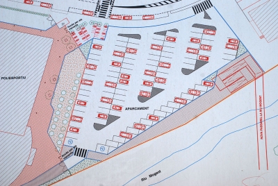 Plànol de la distribució de les places d'estacionament