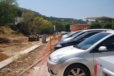 Recta final de les obres de canalització d'aigües, a tocar amb la Zona Esportiva Municipal